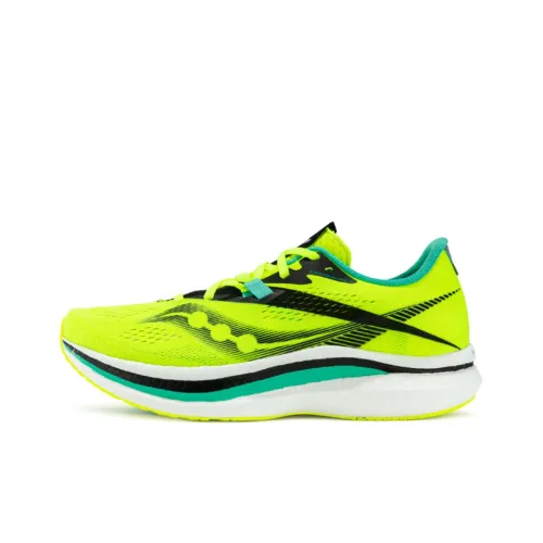 Saucony Endorphin Pro 2 Pro Peng 2 Peng Дышащий Низкий Топ Беговые кроссовки Мужские Неоновый зеленый Амортизация Спортивный
