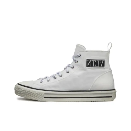 Valentino Giggies High Топ Стильные Скейтбординги Мужской Белый Эффект Потертости