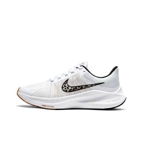 Nike Zoom Winflo 8 Амортизаторы Удерживающие от скольжения Устойчивые к истиранию Дышащие Низкие Беговые кроссовки Женские Белые
