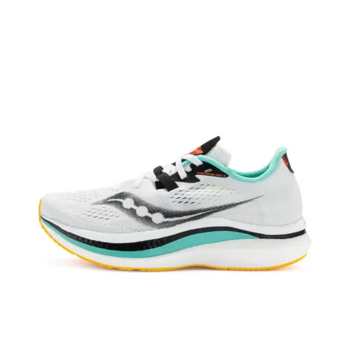 Saucony Endorphin Pro Peng 2 Противоскользящие Устойчивые к истиранию Низкий Топ Беговые кроссовки Женские Белые Черные Зеленые