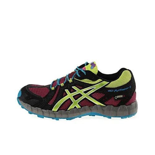 Asics Амортизация Износостойкие Низкие Кроссовки для Бега Женские Черные Желтые