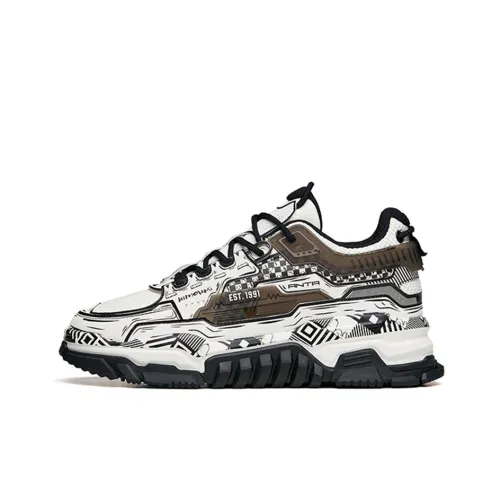 SNOOPY x ANTA Амортизаторы Shock Abrasion Resistant Slip Resistant Low Top Footwear Men's White Black