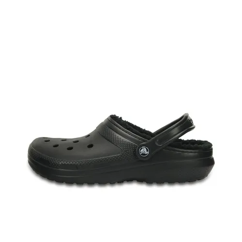 Crocs Classic Clog Sabo 2cm Унисекс Черный Плюшевый Стелька Несъемный