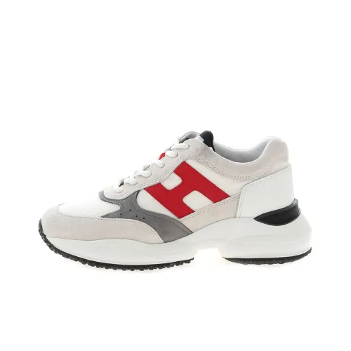 HOGAN Interaction Амортизация Износостойкие Низкие Кроссовки для Бега Мужские Белый Красный