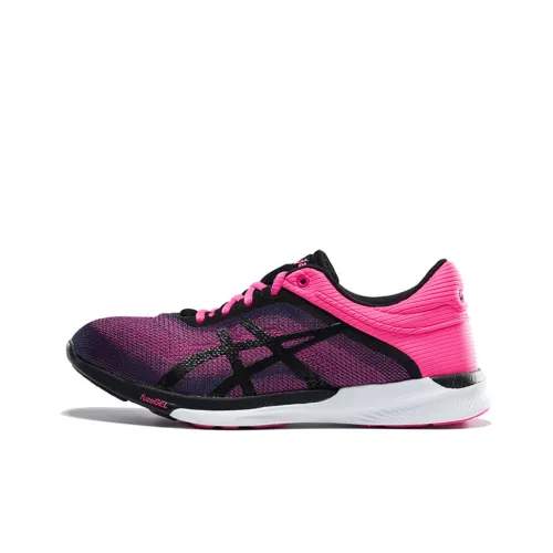 Asics Fuze Rush Дышащие Низкие Кроссовки для Бега Женские Черные Розовые
