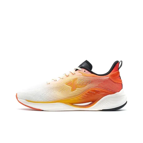 XTEP Qing Feng 5,0 Дышащие Низкие Кроссовки для Бега Мужские Белые Оранжевые
