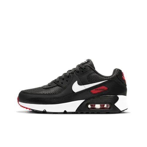 Nike Air Max 90 Low Топ Повседневные Беговые кроссовки GS Черный Красный Белый