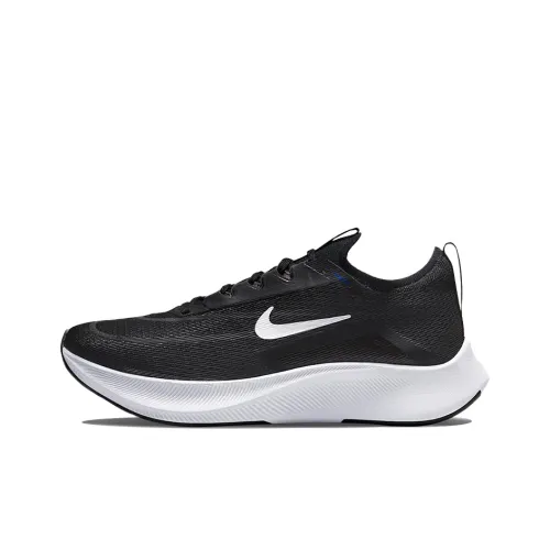 Nike Zoom Fly 4 Устойчивый к истиранию Дышащий Низкий Топ Карбоновая плита Тренировки Для Беговых тренировок Обувь Мужская Черная