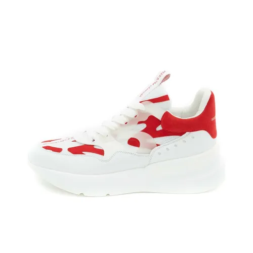 Alexander McQueen Sprint Runner Low Топ Беговые кроссовки Женские Белые Красные