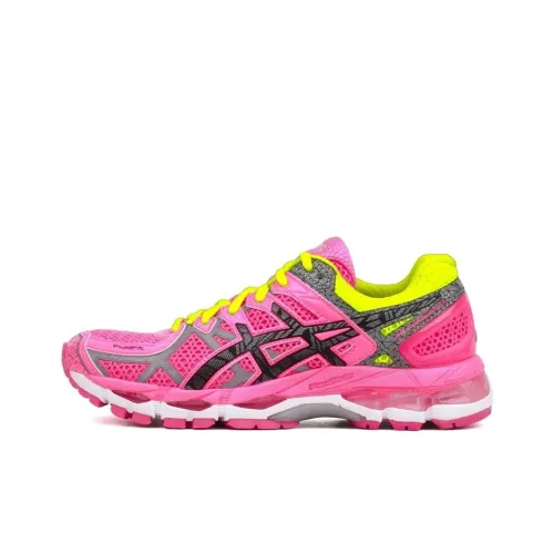Asics Gel Kayano 21 Устойчивые к истиранию Низкие Кроссовки для Бега Женские Фуксия