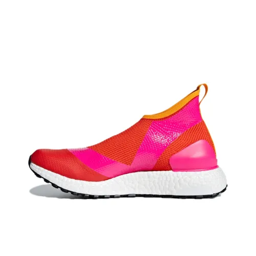 Stella McCartney x Adidas Противоскользящий и Дышащий MID Топ Марафон Беговые кроссовки Женские Красно-розовый