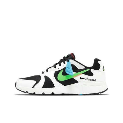 Nike Atsuma Shock Absorbers Slip-Resistant Abrasion-Resistant Low Top Casual Running Shoes Men's White Black Green Найк Атсума Шок Абсорберз Слип-Резистентный Устойчивый к Износу Низкий Топ Повседневные Беговые Кроссовки Мужские Белый Черный Зеленый