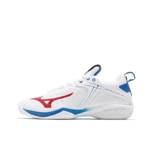 Mizuno Wave Claw Slip-Resistant Abrasion-Resistant Breathable Low-Top Casual Running Shoes Unisex White Blue Mizuno Wave Claw Противоскользящие Устойчивые к износу Дышащие Низкие Кеды Повседневные Беговые Кроссовки Унисекс Белый Синий