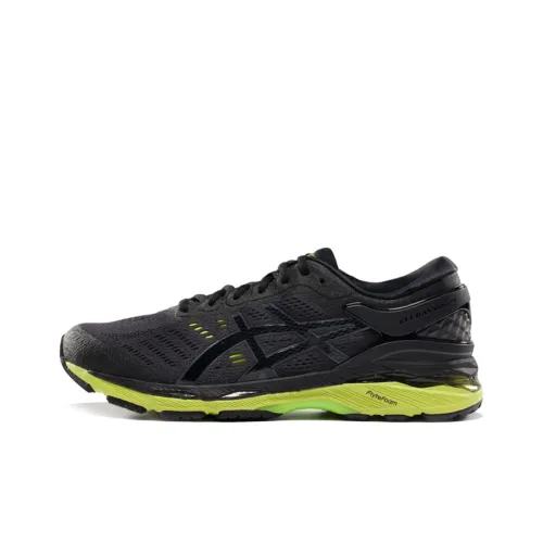 Asics Gel Kayano 24 Low Топ Беговые кроссовки Мужские Черные Зеленые
