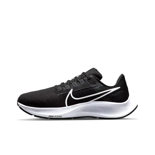 Nike Pegasus 38 Устойчивый к истиранию Дышащий Низкий Топ Повседневные Тренировочные Беговые кроссовки Женские Черный Белый