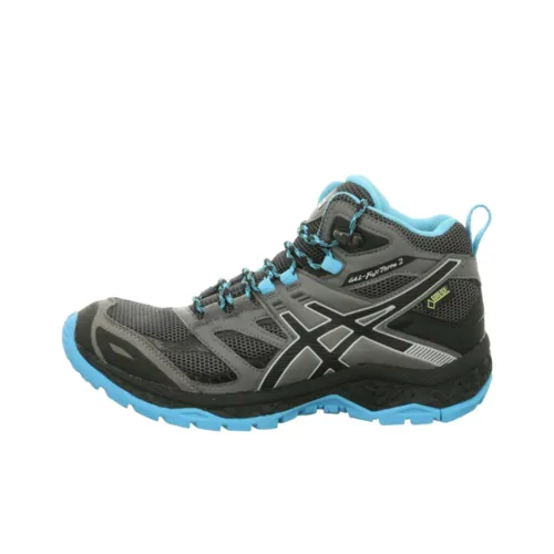 Asics Гель FujiTerra 2 Устойчивые к истиранию высокие кроссовки для спорта Женские Серый Синий