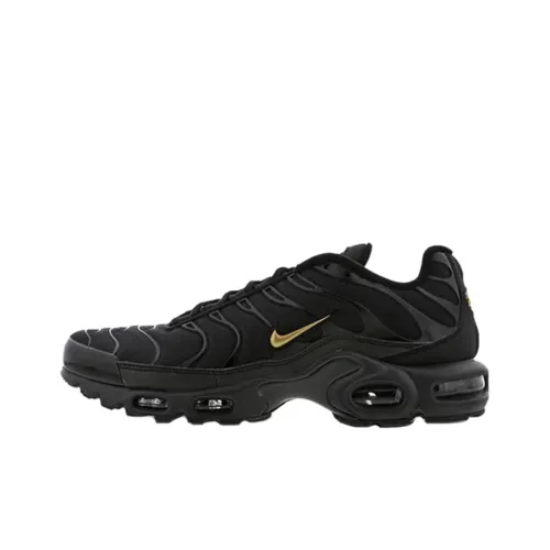 Nike Air Max Plus Low Топ Беговые кроссовки Мужские Черные Золотые