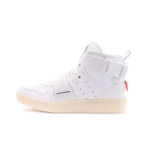 Adidas Neo Hoops 2,0 Slip-Resistant Abrasion-Resistant MID Топ Скейтборд Кроссовки Женские Белые