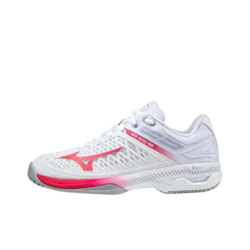 Mizuno Wave Exceed Tour 4 Wave Exceed Tour 4 AC Устойчивый к истиранию Низкий Топ Беговые кроссовки Унисекс Белый Красный