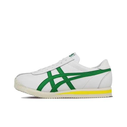 Onitsuka Tiger CORSAIR Устойчивые к истиранию Низкие Беговые кроссовки Мужские Белые Зеленые