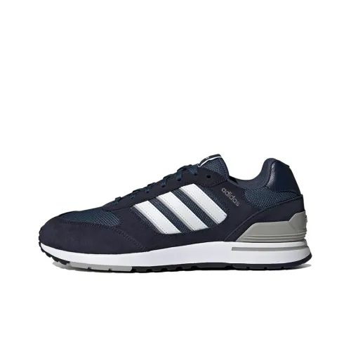 Adidas Neo RUN 80S Амортизирующие шоки Противоскользящие и устойчивые к истиранию Дышащие Низкие беговые кроссовки Мужские Морской синий