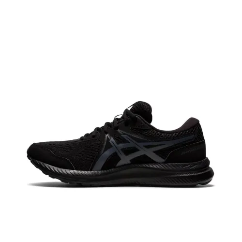 Asics Гель Contend 7 Low Топ Беговые кроссовки Мужской Черный 4E Ширина