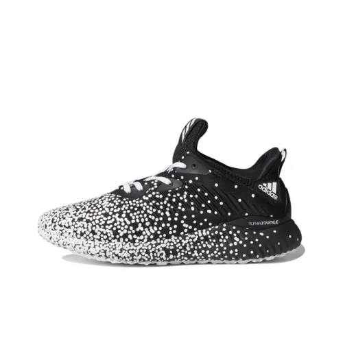 Adidas Alphabounce 1 Slip-Resistant Abrasion-Resistant Low-Top Беговые кроссовки Женские Черный Белый