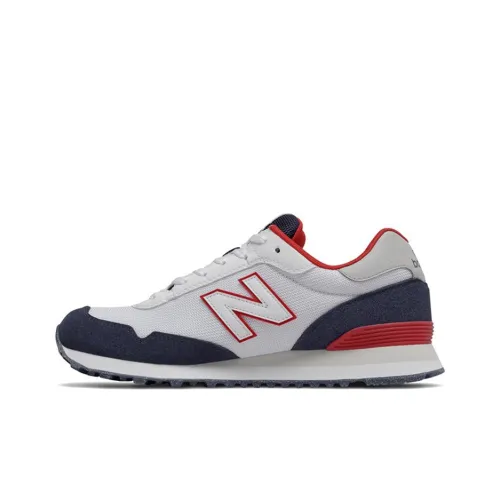 New Balance NB 515 Low Топ Повседневные Беговые Кроссовки Мужские Белые Синие Красные
