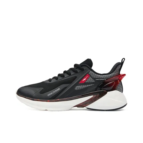 Erke Jiang Отскок Технология Низкие Кроссовки для Бега Мужские Черные Красные