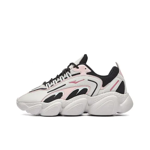 Erke Slip-resistant Abrasion-resistant Breathable Low-Top Running Shoes Women's Light Gray Эрке Противоскользящие Устойчивые к износу Дышащие Низкие Кроссовки для бега Женские Светло-серые