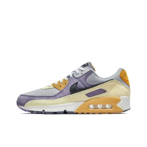 Nike Air Max 90 Low Топ Повседневные Беговые Кроссовки Мужские Фиолетовые Желтые Белые