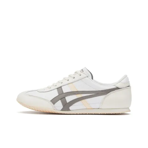 Onitsuka Tiger Machu Racer Амортизация Легкий Устойчивый к истиранию Низкий Топ Повседневная обувь Унисекс Белый Серый
