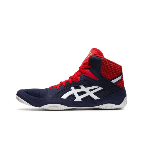 Asics Snapdown 3 Устойчивый к истиранию MID Топ Повседневная Беговая обувь Мужская Синий Красный