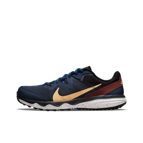Nike Juniper Trail Slip-Resistant Abrasion-Resistant Lightweight Low-Top Trail Running Shoes Men's Blue Yellow Найк Juniper Trail противоскользящий устойчивый к истиранию легкий низкий верх для беговых кроссовок мужской синий желтый