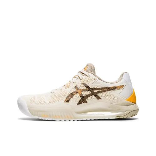 Asics Gel Resolution 8 L.E. Low Top Беговые кроссовки Женские Бежевый Белый Желтый
