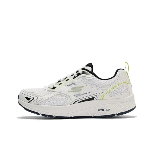 Skechers Go Run Consistent Амортизация Износостойкий Низкий Топ Беговые кроссовки Мужские Белый Желтый