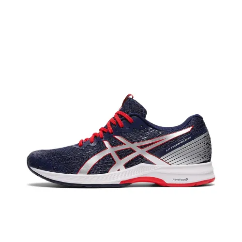 Asics LyteRacer 3 Дышащий Легкий и Устойчивый к Износу Низкий Топ Беговые Кроссовки Женские Синий Красный Серебряный