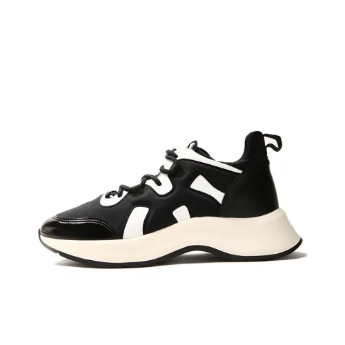 HOGAN H585 Устойчивый к истиранию Низкий Топ Повседневная обувь Женская Черный Белый