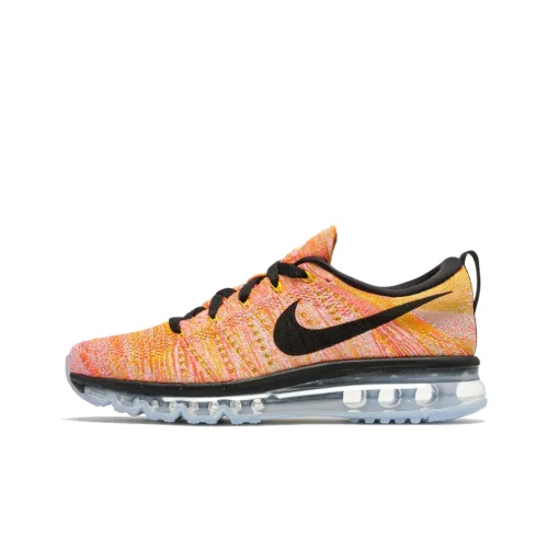 Nike Air Max Flyknit Low Top Air Cushion Беговые кроссовки Женские Оранжевый Черный