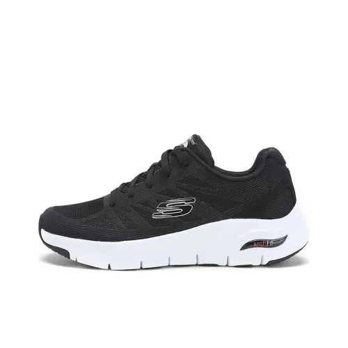 Skechers Arch Fit Series Низкий Топ Повседневные Беговые Кроссовки Мужские Черно-Белые