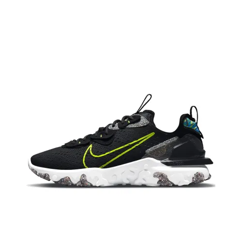 Nike React Vision Амортизация Противоскользящий Дышащий Верх Низкие Спортивные Кроссовки Мужские Черные Желтые