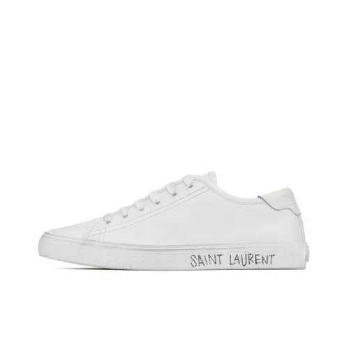 SAINT LAURENT Malibu Low Топ Стильные Скейтбординги Мужской Белый Эффект Потертости