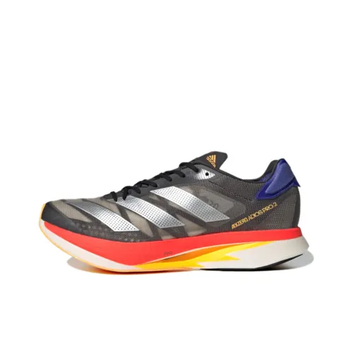 Adidas Adizero Adios Pro 2 Устойчивые к истиранию амортизаторы Низкий топ Беговые кроссовки Унисекс Серебристо-серый