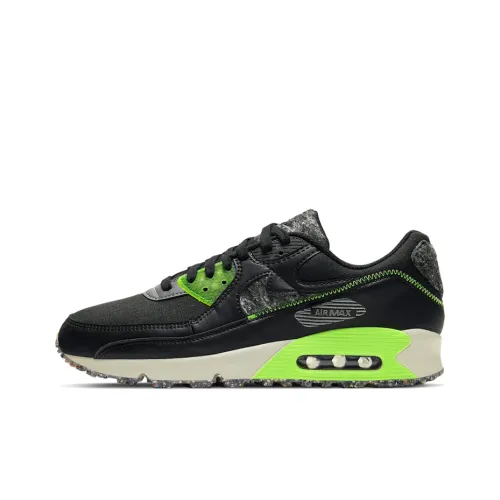 Nike Air Max 90 Low Топ Беговые кроссовки Мужской Черный Зеленый Серый