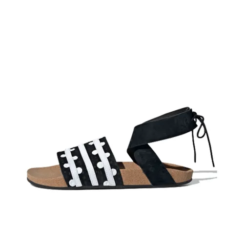 adidas originals Adilette Ankle Wrap Пляжные сандалии Женские Черный And Белый Точка