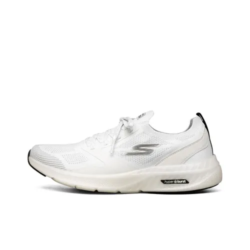 Skechers Go Run Hyper Burst Устойчивые к истиранию Низкие Беговые кроссовки Мужские Белый Черный