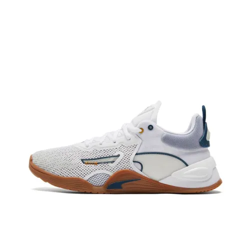 PUMA Fuse Shock Absorbers Slip-Resistant Abrasion-Resistant Breathable Low-Top Marathon Running Shoes Men's White Blue