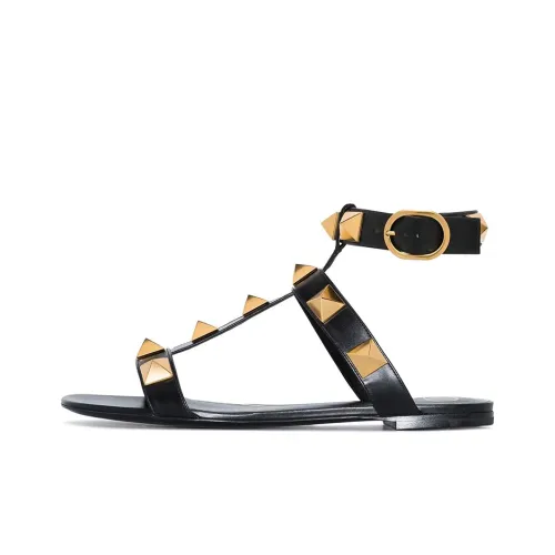 Valentino Roman Stud One Ремень Сандалии Женские Черный