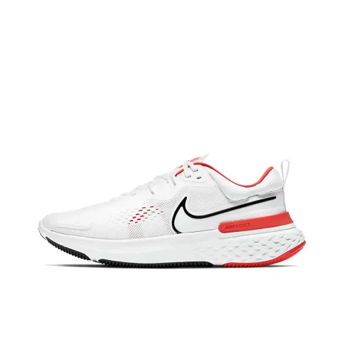 Nike React Miler 2 Амортизаторы Slip-resistant Abrasion-resistant Низкий топ Беговые кроссовки Мужские Белый Красный Черный