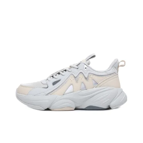 Erke Strange Bomb Амортизация Износостойкие Низкие Кроссовки для Бега Женские Белые Серые